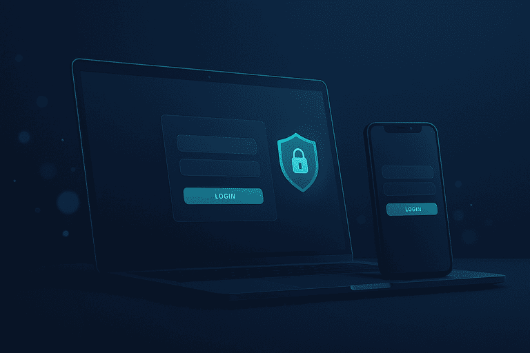 Login screen with email/phone and password fields