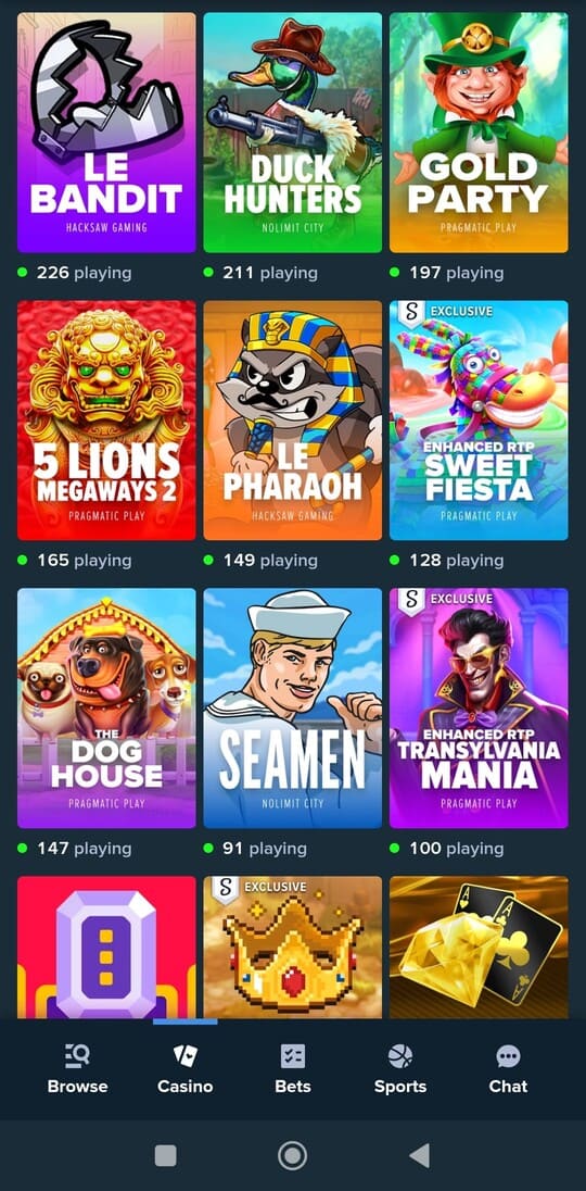 Search and filter tools for games
